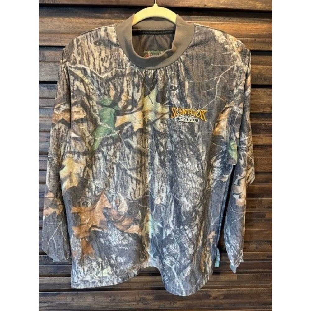 Scent Lok Savanna Mens Hunting Camo Shirt Long Sleeve Mossy Oak Size‎ Large